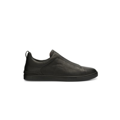 ZEGNA MEN'S TRIPLE STITCH DEERSKIN LEATHER SNEAKERS NMS21_N70T9